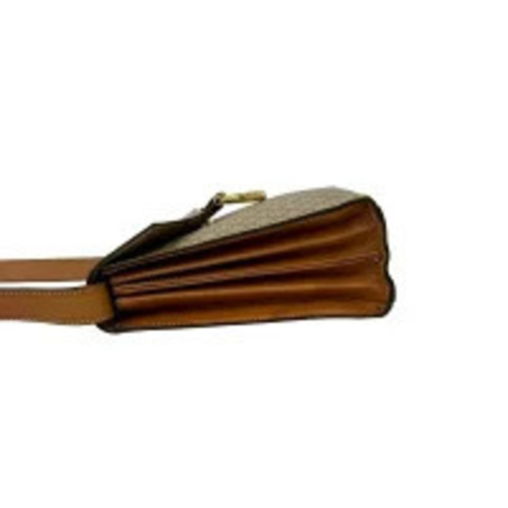 Celine Macadam Blazon Triomphe Leather Shoulder Bag Pouch Clutch Brown - Picture 5 of 10